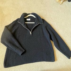 Comfy cozy black quarter zip